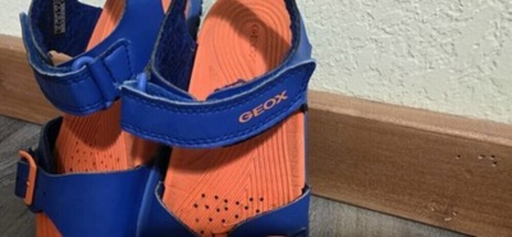 Geox J Sandal Fusbetto Royal Blue/Orange Water Friendly Kids Sz 1 Hook And Loop - Picture 2 of 7